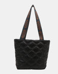 PU Leather Printed Strap Quilted Handbag