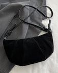 Suede Croissant Shape Shoulder Bag