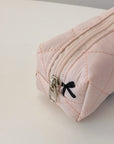 Bow Embroidered Quilted Storage Bag