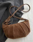 Suede Croissant Shape Shoulder Bag