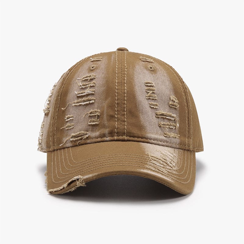 Dark Olive Green Distressed Adjustable Cotton Baseball Cap