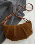 Suede Croissant Shape Shoulder Bag