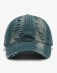 White Smoke Distressed Adjustable Cotton Baseball Cap