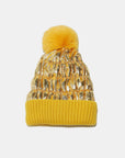 Thermal Knit Hat with Pompom