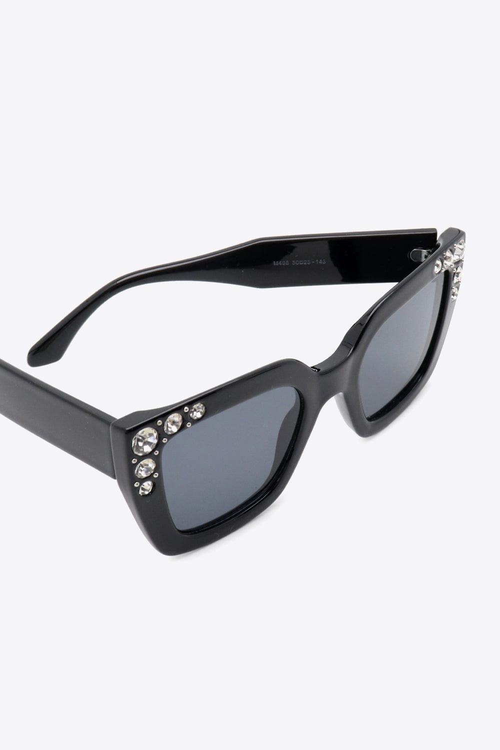 White Smoke Inlaid Rhinestone Polycarbonate Sunglasses