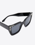 White Smoke Inlaid Rhinestone Polycarbonate Sunglasses