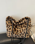 Leopard Furry Shoulder Bag