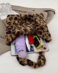 Leopard Fluff Handbag with Zip