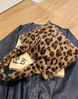 Leopard Fluff Handbag with Zip