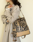 Leopard PU Leather Backpack Bag