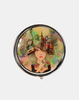 Nicole Lee USA Print Metallic Circular Small Pill Case