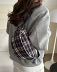 Plaid Adjustable Strap Crossbody Bag