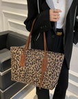 PU Leather Leopard Tote Bag