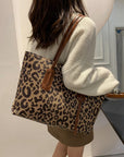 PU Leather Leopard Tote Bag