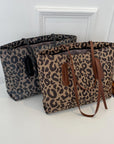 PU Leather Leopard Tote Bag