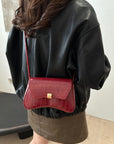 PU Leather Texture Crossbody Bag