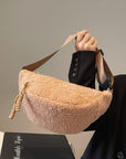 Sherpa Crossbody Bag with Adjustable Strap