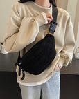 Sherpa Crossbody Bag with Adjustable Strap