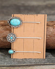 Dim Gray 3 PCS/Set Artificial Turquoise Hair Pins