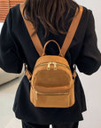 Suede Adjustable Strap Backpack Bag