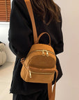 Suede Adjustable Strap Backpack Bag