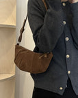 Suede Croissant Shape Shoulder Bag