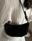 Suede Croissant Shape Shoulder Bag