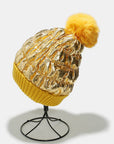 Thermal Knit Hat with Pompom