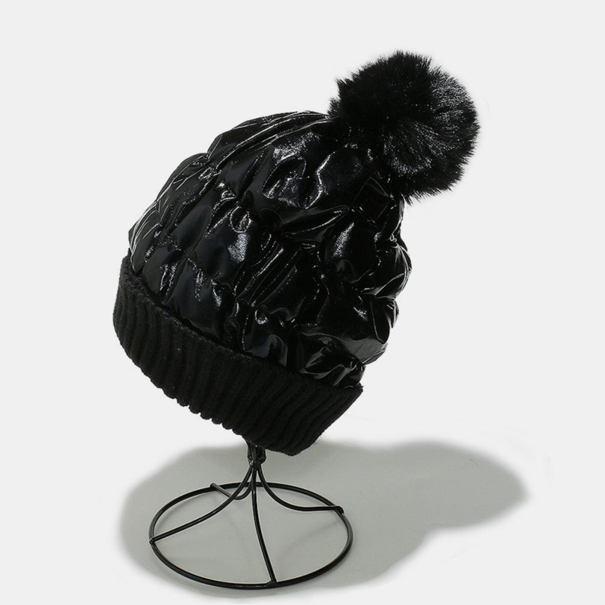 Thermal Knit Hat with Pompom