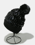 Thermal Knit Hat with Pompom