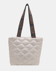 PU Leather Printed Strap Quilted Handbag