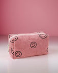 Zenana Smiley Face Corduroy Cosmetic Pouch