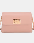 Misty Rose David Jones PU Leather Crossbody Bag