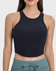 Dark Slate Gray Round Neck Racerback Active Tank