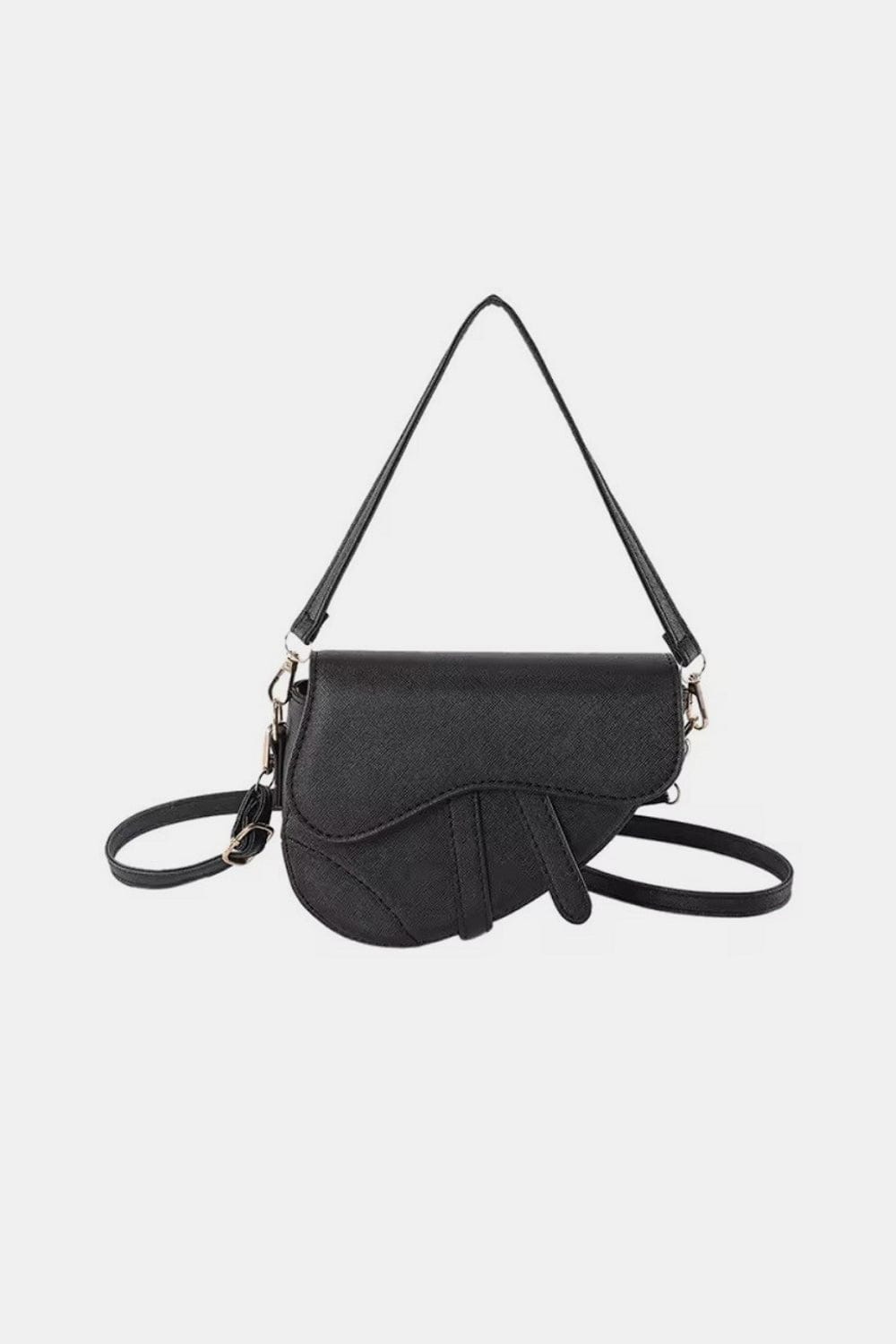 White Smoke Zenana Zenana Crossbody Saddle Bag