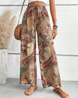 Light Gray Printed Wide Leg Pants