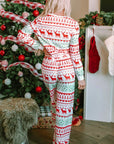 Christmas Element Round Neck Top and Pants Lounge Set