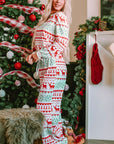 Christmas Element Round Neck Top and Pants Lounge Set