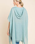 Light Gray Cotton Bleu by Nu Label Tassel Hem Hooded Cover Up