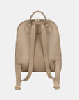 Beige David Jones PU Leather Adjustable Straps Backpack Bag