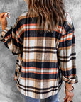 Double Take Plaid Button Front Shirt Jacket with Breast Pockets