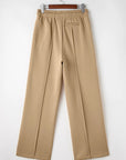 Drawstring Wide Leg Pants with Pockets