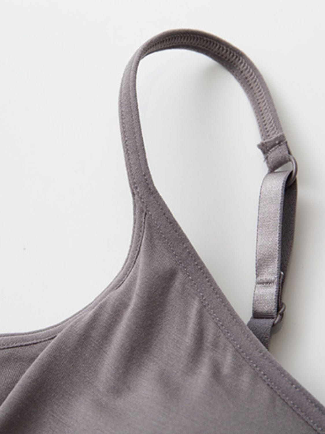 Light Gray Full Size Adjustable Strap Modal Cami with Bra