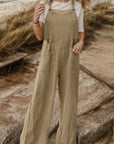 Dim Gray Full Size Wide Leg Front Pocket Jumpsuit