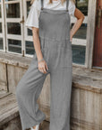 Slate Gray Full Size Wide Leg Front Pocket Jumpsuit