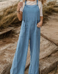 Dim Gray Full Size Wide Leg Front Pocket Jumpsuit