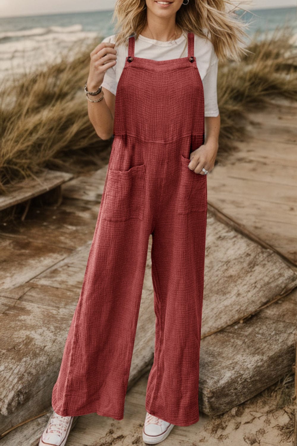 Sienna Full Size Wide Leg Front Pocket Jumpsuit