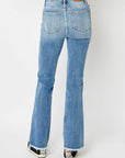 Lavender Judy Blue Full Size Distressed Raw Hem Bootcut Jeans