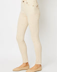 Antique White Judy Blue Full Size Garment Dyed Tummy Control Skinny Jeans