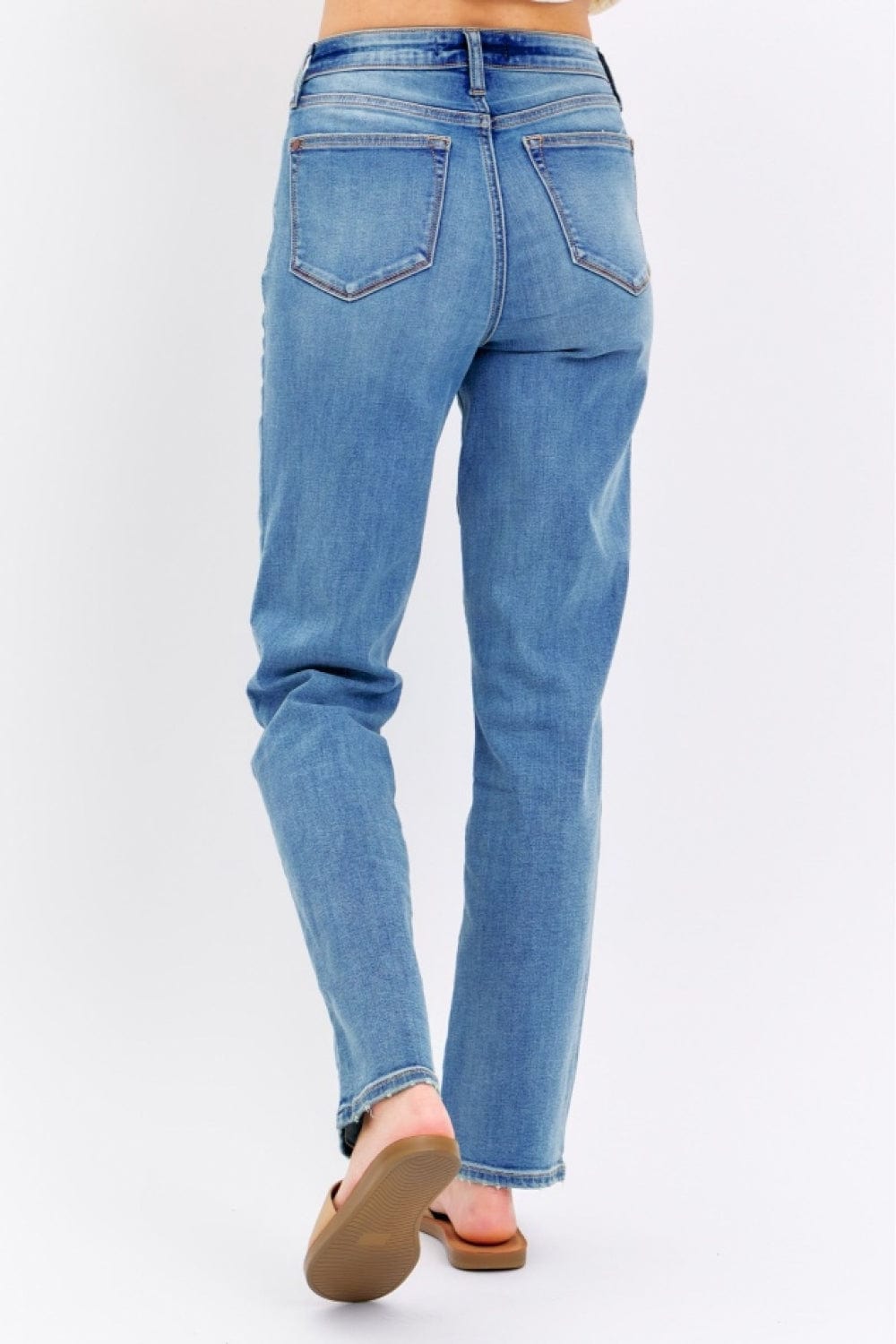 Steel Blue Judy Blue Full Size High Waist Straight Jeans